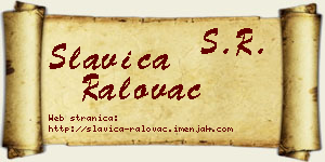 Slavica Ralovac vizit kartica